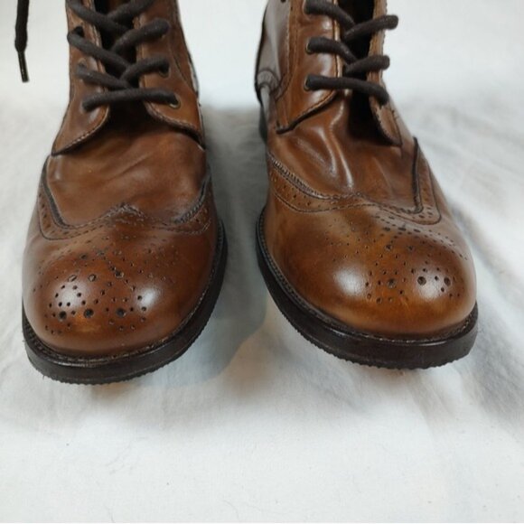 H by Hudson Angus Brown Leather Brogue Lace Up Boots Euro 43 - Picture 4 of 15